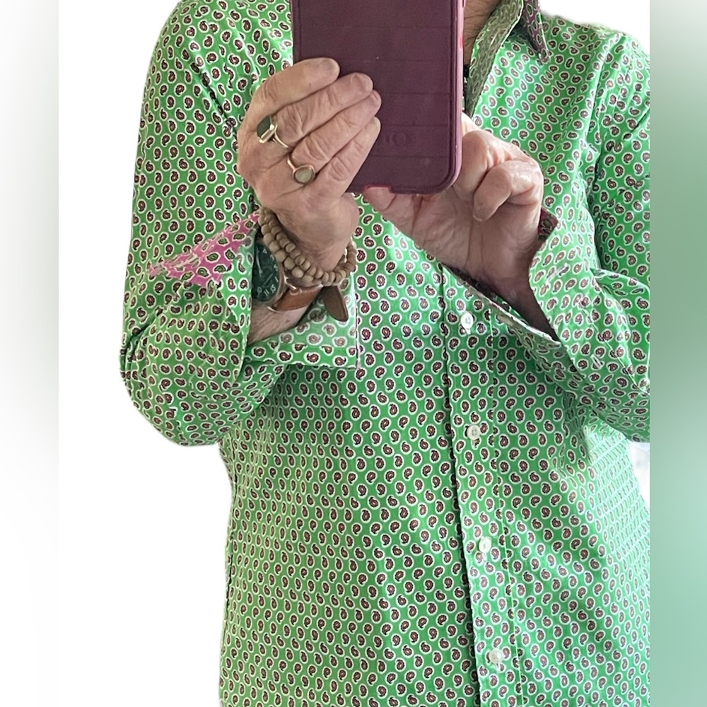 LAUREN RALPH LAUREN/  BLACK LABEL Green& Lavender Shirt💕